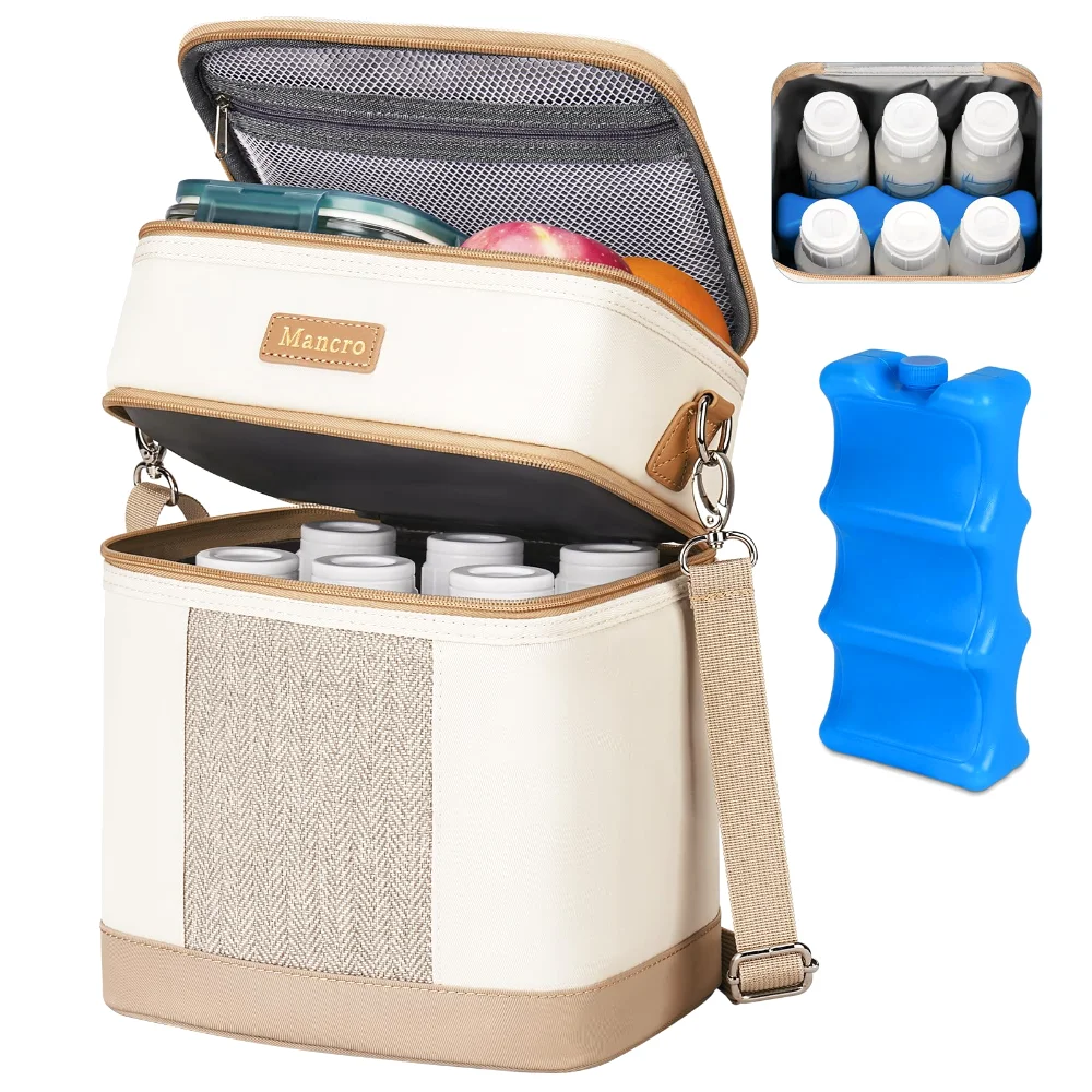 Mancro Breastmilk Cooler Bag with Ice Pack