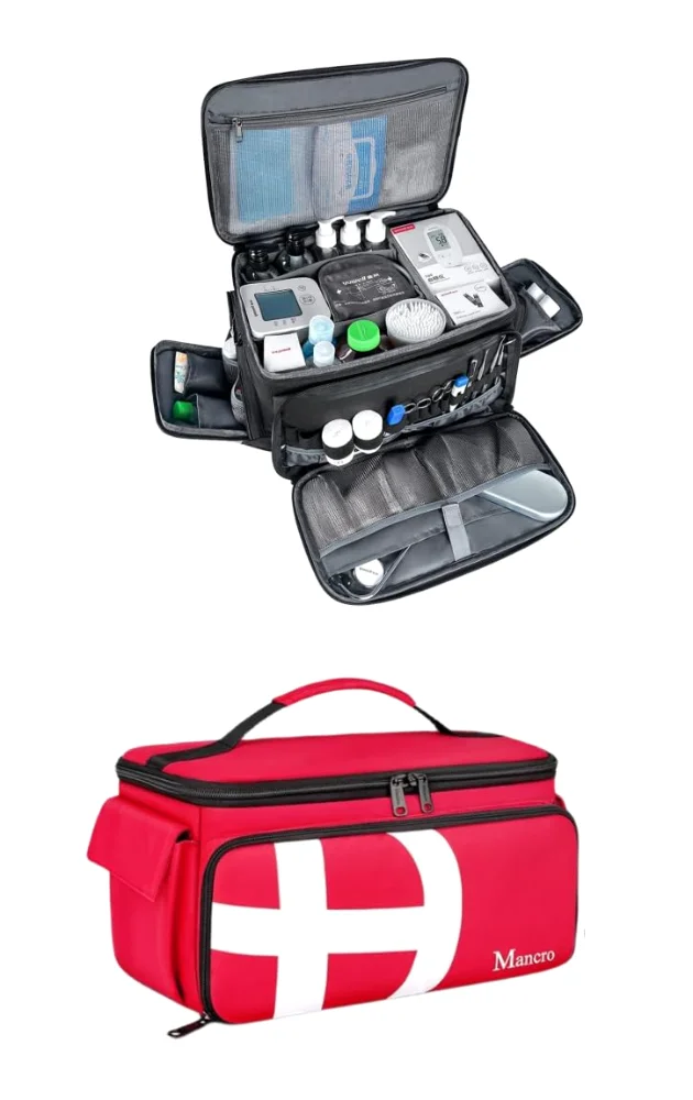 Mancro Nurse Bag with Double-Zip Opening